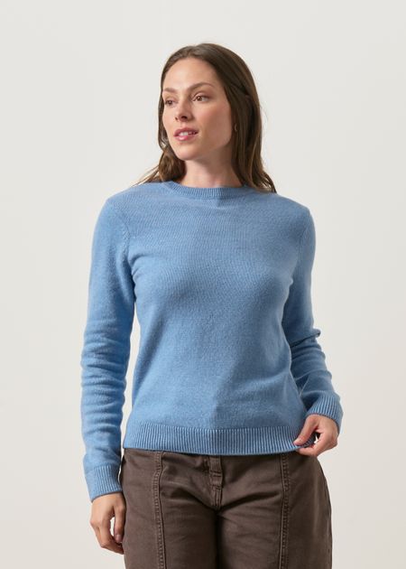 Pullover im Regular Fit aus recycelter Merinowolle | Mittelmeerblau, WeDressFair, Foto 2