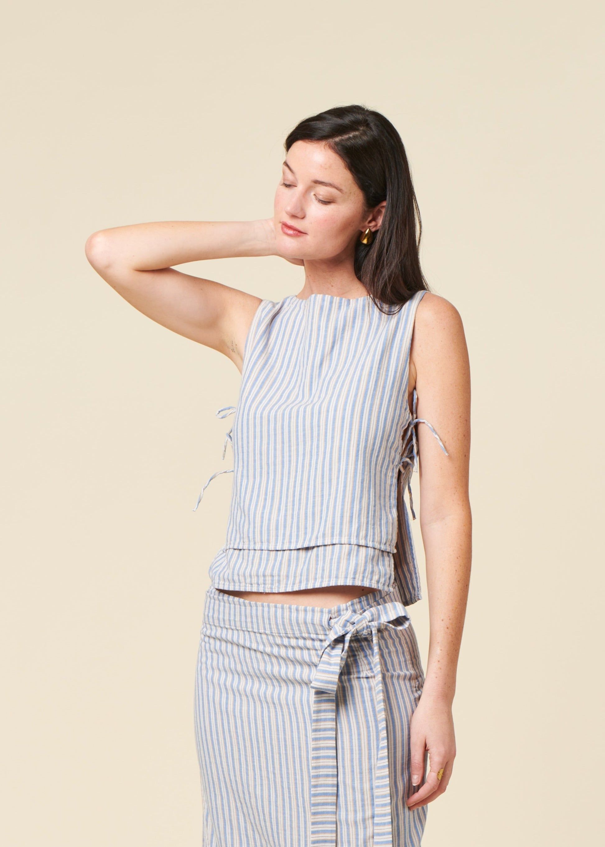 Top en coton bio | rayé "tie top - multi stripe", Rotholz, photo 2