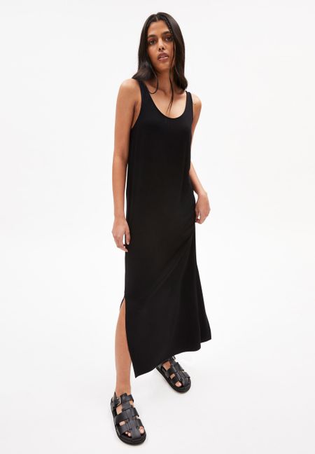 Robe noire en viscose ecovero - maeliaa black