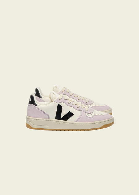 Baskets en cuir | bicolore "v-10 prime - pure_black_parme" - Veja