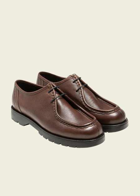Derbies made in france en cuir grainé tannage végétal |  "padror g vgt café"