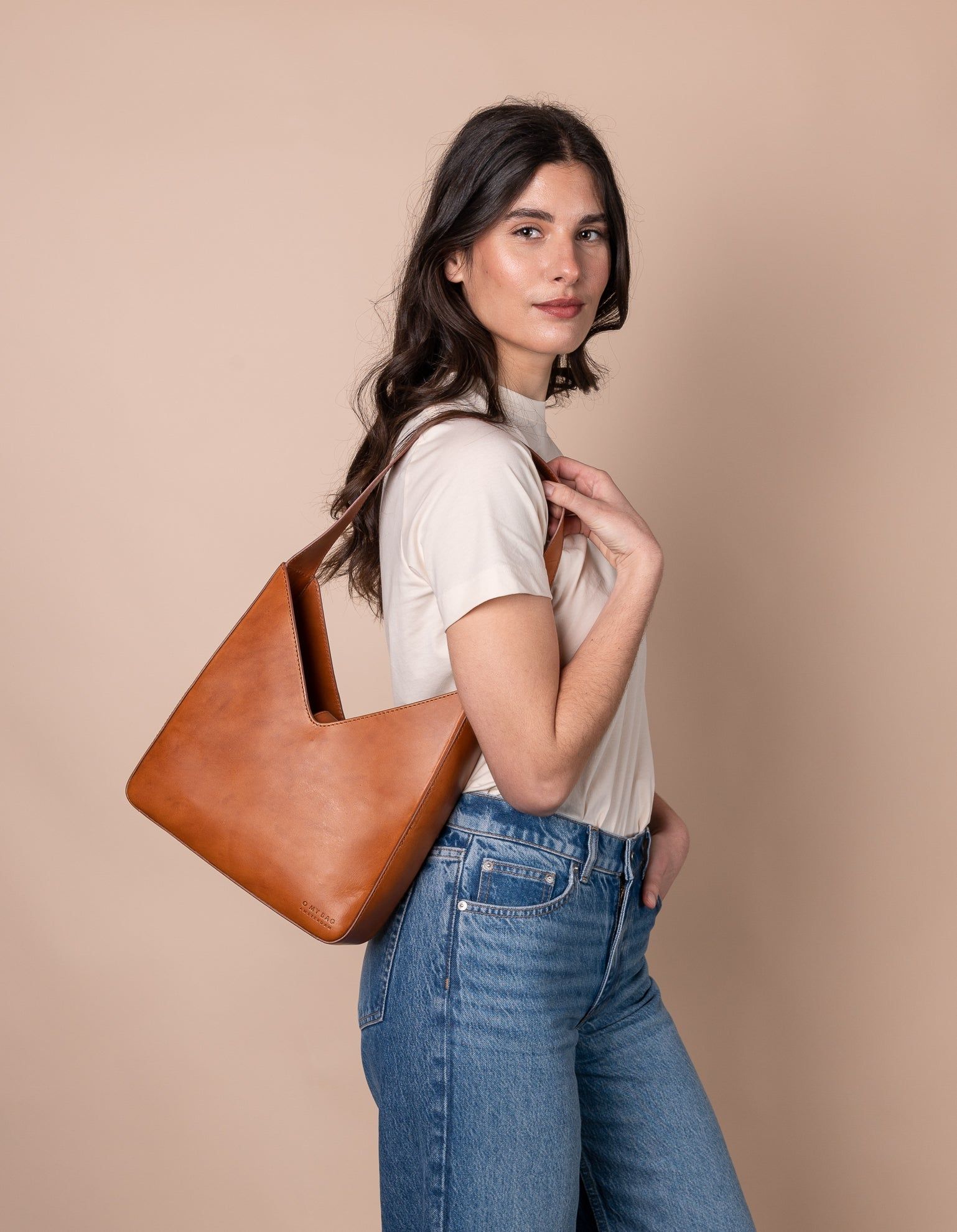 Sac à main en cuir tannage végétal | marron "vicky cognac classic leather", O My Bag, photo 3