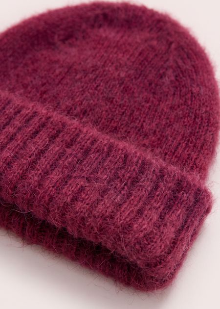 Bonnet en mohair certifié | aubergine "nina", WeDressFair, photo 2
