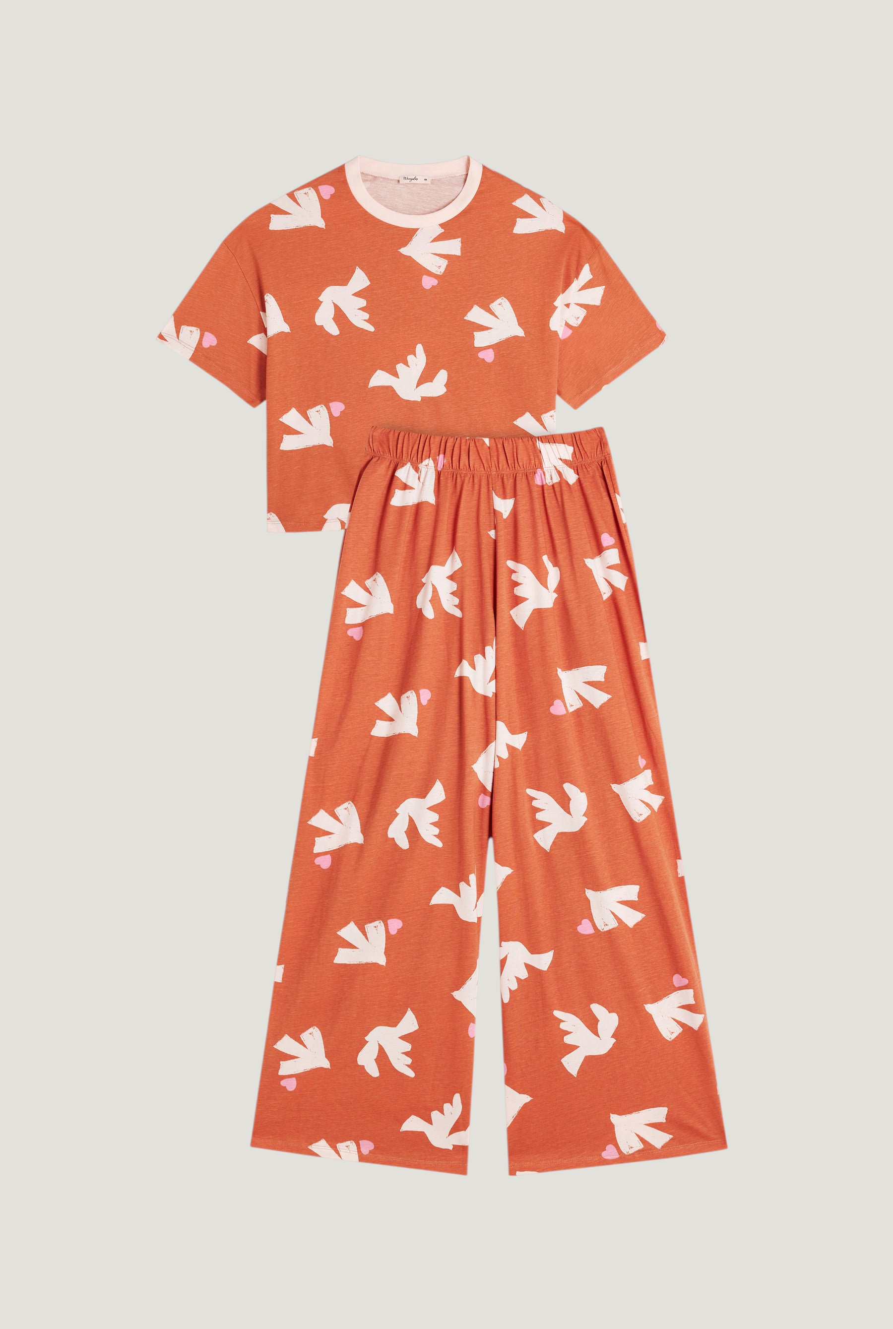 Pyjama long coton bio | love bird pink, We Are Jolies, photo 3