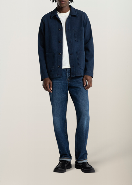 Jean droit large en coton bio | bleu foncé "Roy 15 oz. vintage worn", Kings of Indigo, photo 3