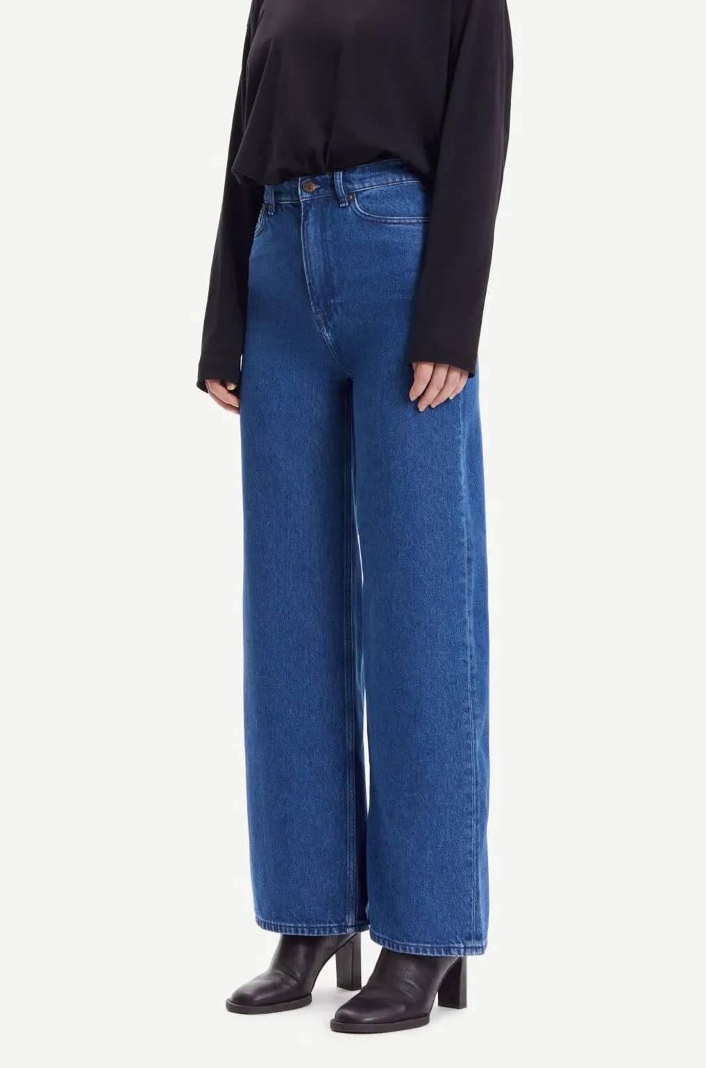 Jean ample en coton bio | bleu "rebecca jeans denim lounge", Samsoe Samsoe, photo 3