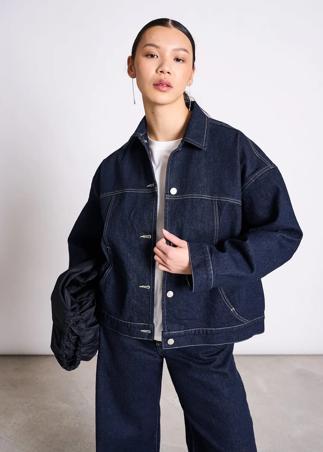 Veste denim en coton bio | brut à surpiqûres "vilme", Jan'n June, photo 1