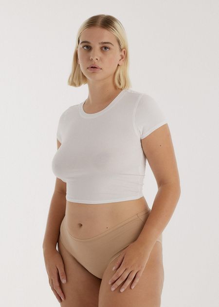 Culotte en coton bio | beige "core brief hazelnut"