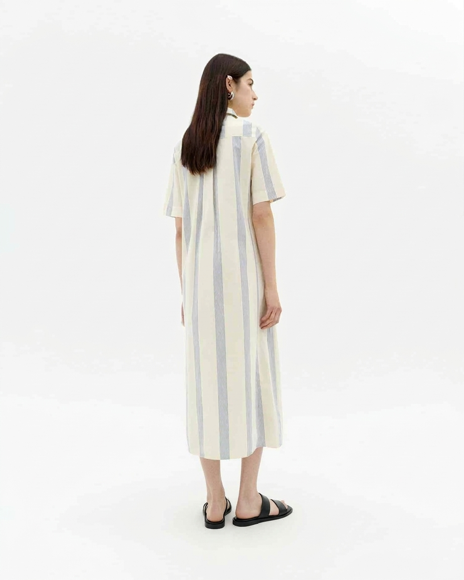 Langes Hemdblusenkleid aus Bio-Baumwolle | "persian stripes gianna dress - ecru", Thinking Mu, Foto 3