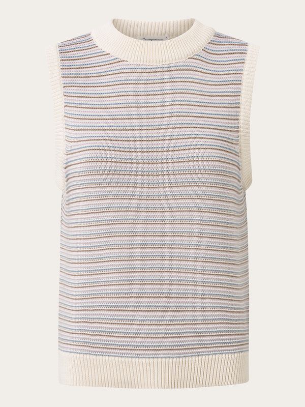 Pullunder aus Bio-Baumwolle | gestreift "relaxed fit cotton knit vest stripe", Knowledge Cotton Apparel, Foto 4