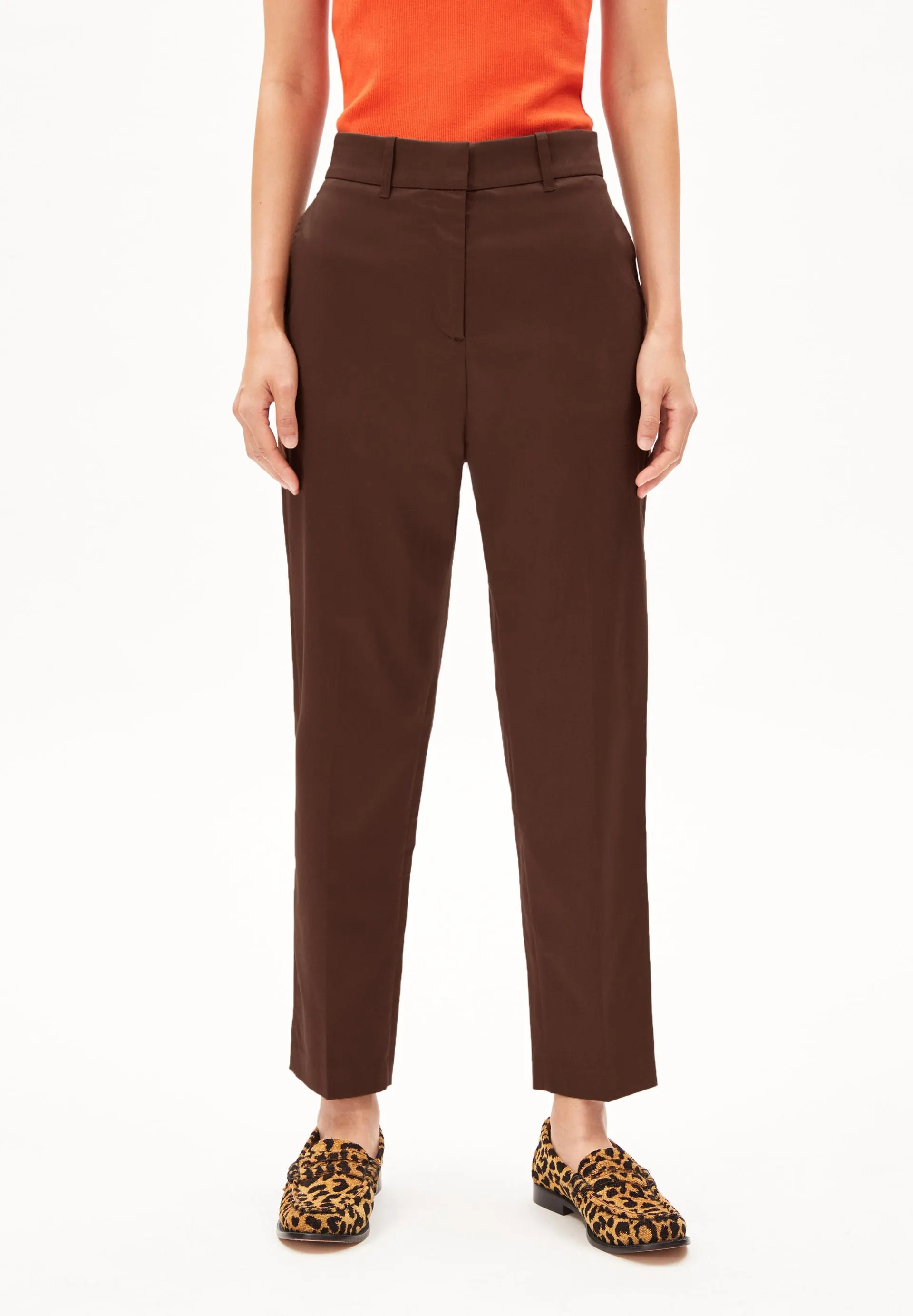 Pantalon à pinces en coton bio | marron "warmaar deep brown", Armedangels, photo 1