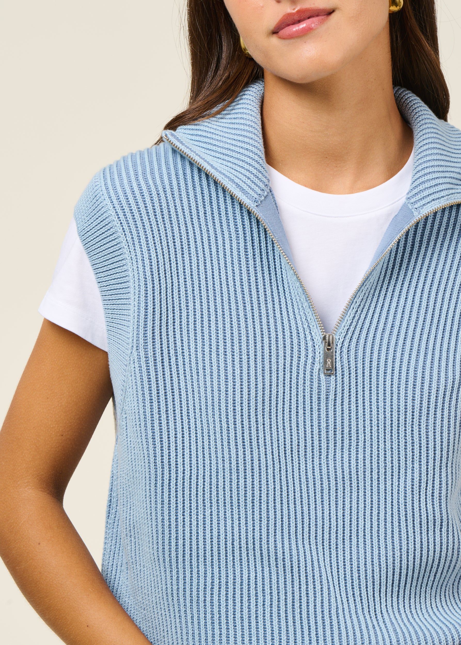 Pullunder aus Bio-Baumwolle | Blau "vanisé knit vest - dark blue glow", Armedangels, Foto 4