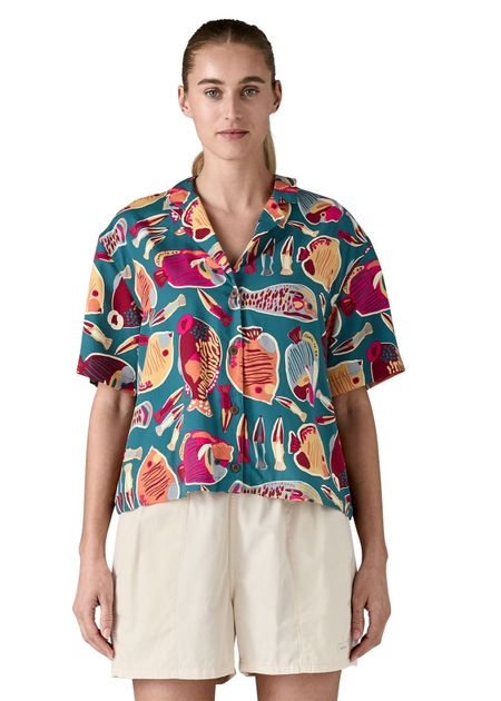 Chemise en tencel® (procédé lyocell) | bleu "w's tidal threads shirt - wrasse: wetland blue" - Patagonia