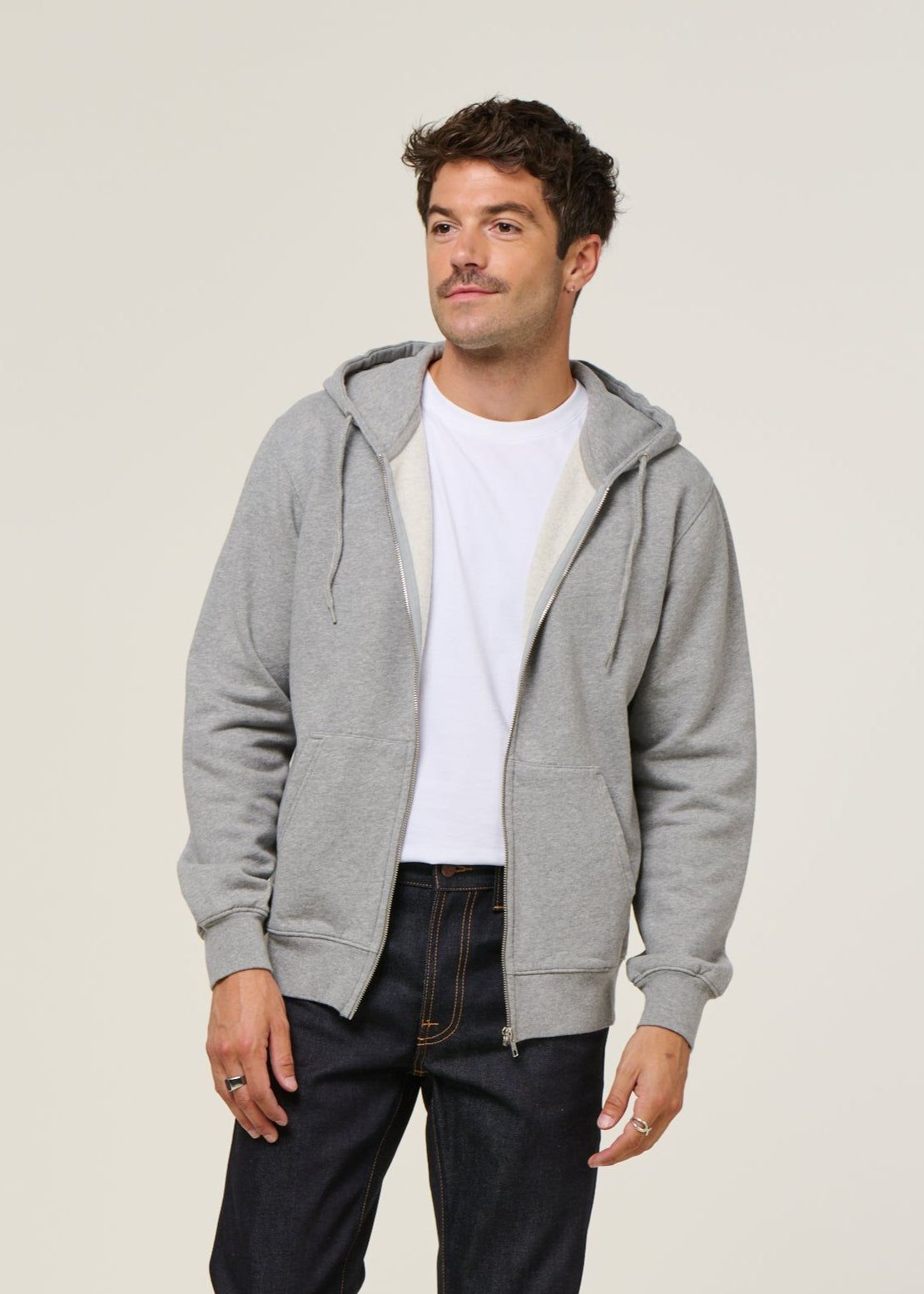 Sweat zippé en coton bio | gris "heather grey", Colorful Standard, photo 1