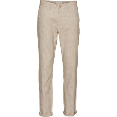 Chino droit beige en coton et lin bio - chuck