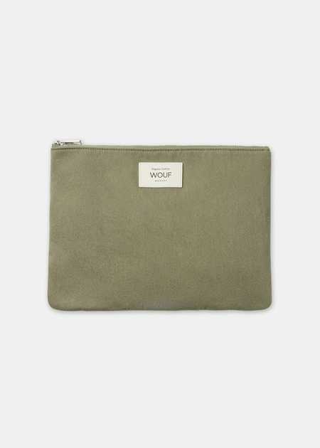 Pochette en coton bio | vert "sunset pouch kaki" - Wouf