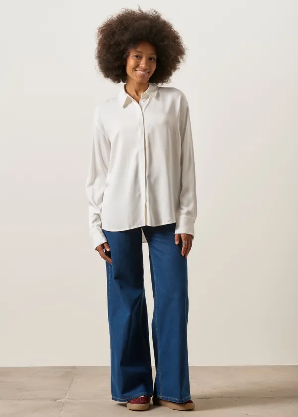 Blouse en viscose ecovero | blanc "larisaana longsleeve - off white", Armedangels