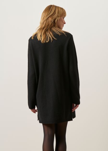 Robe courte maille col montant noir, WeDressFair, photo 4