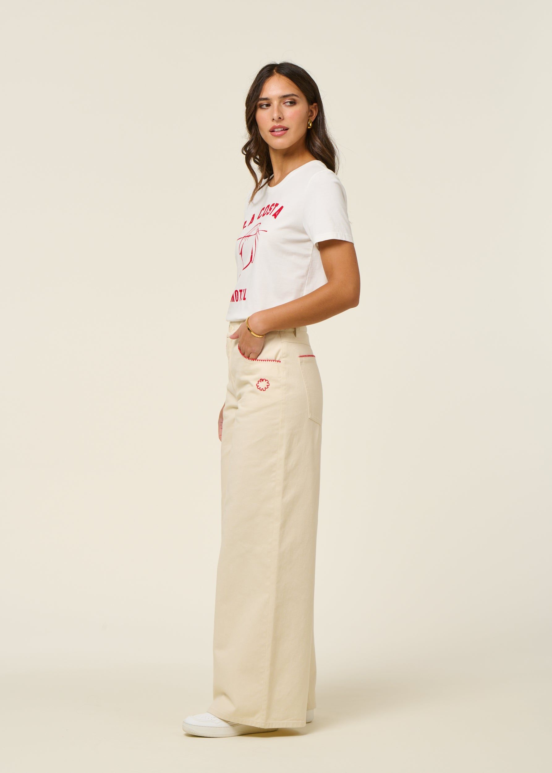 Weite Jeans aus Bio-Baumwolle | Ecru "pannacota hedda pants", Thinking Mu, Foto 6