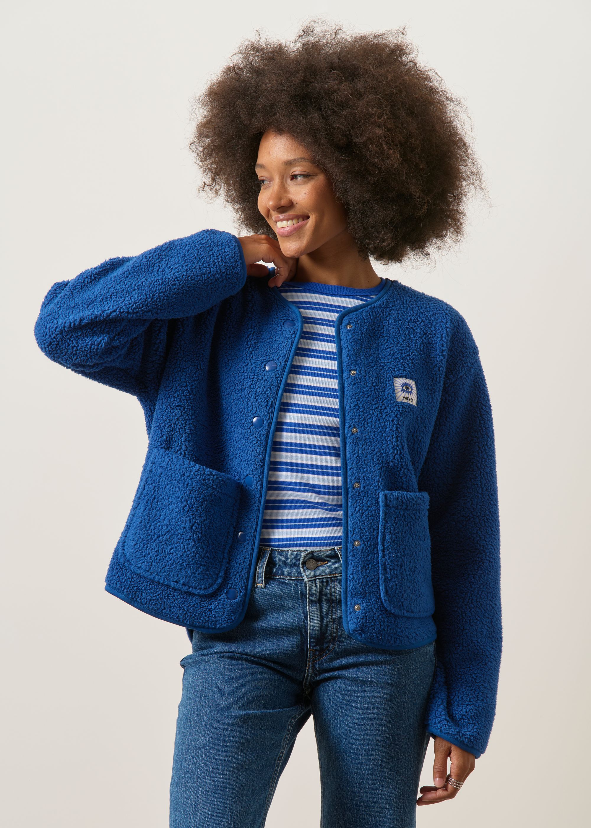 Veste polaire en matière recyclée | bleu "Cloudy day jacket iceberg blue", Mademoiselle Yéyé, photo 2
