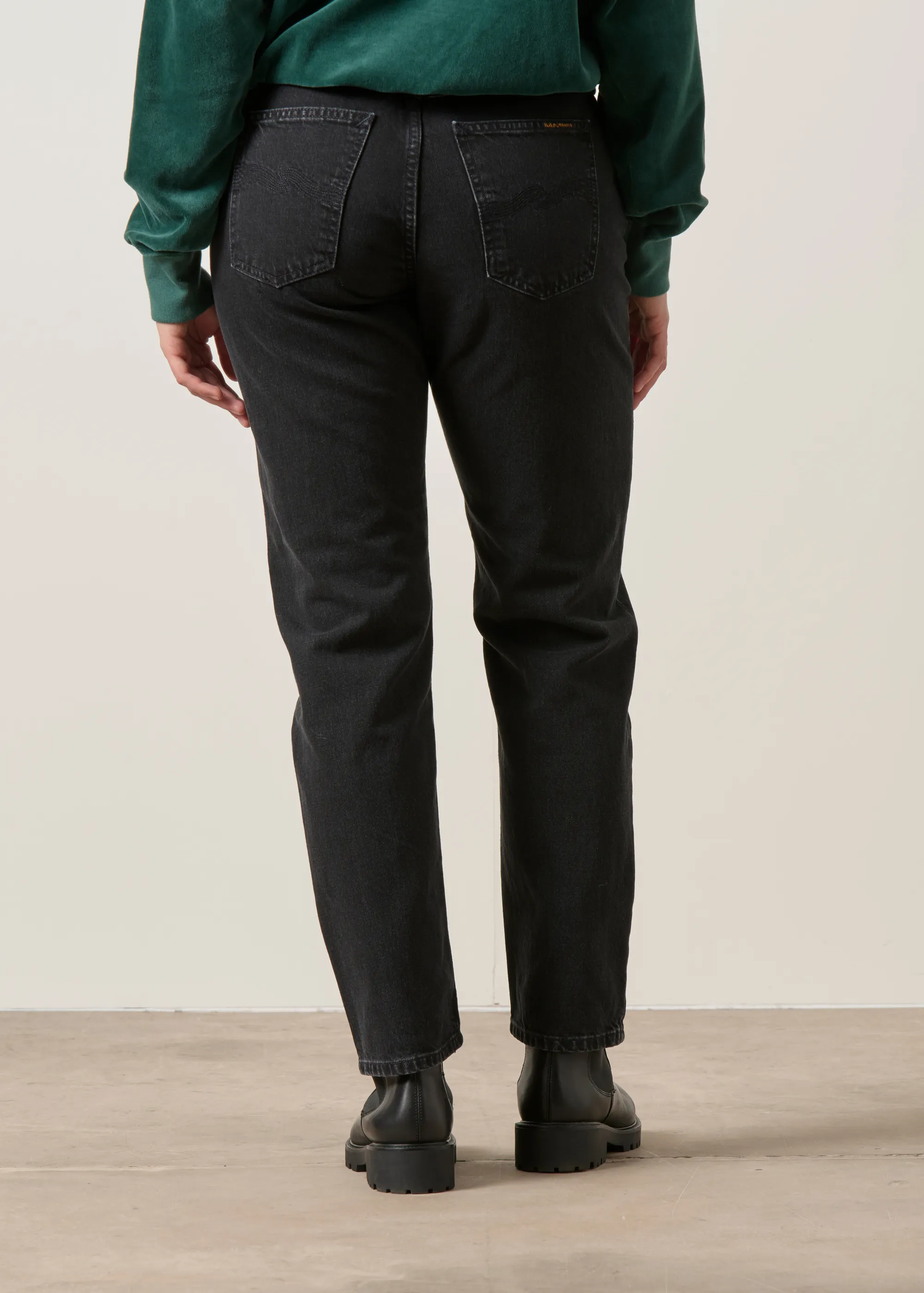 Jean mom en coton bio | noir "Breezy britt friendly black", Nudie Jeans, photo 4