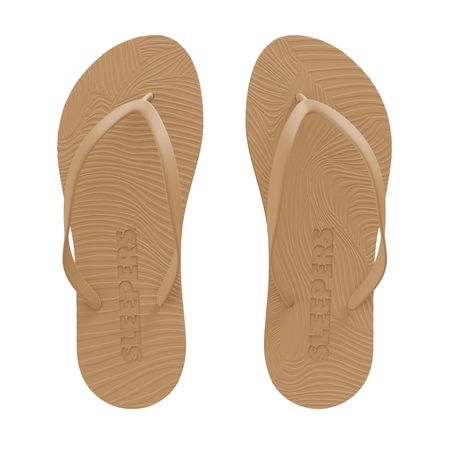 Tongs en caoutchouc naturel | marron "slim sand"