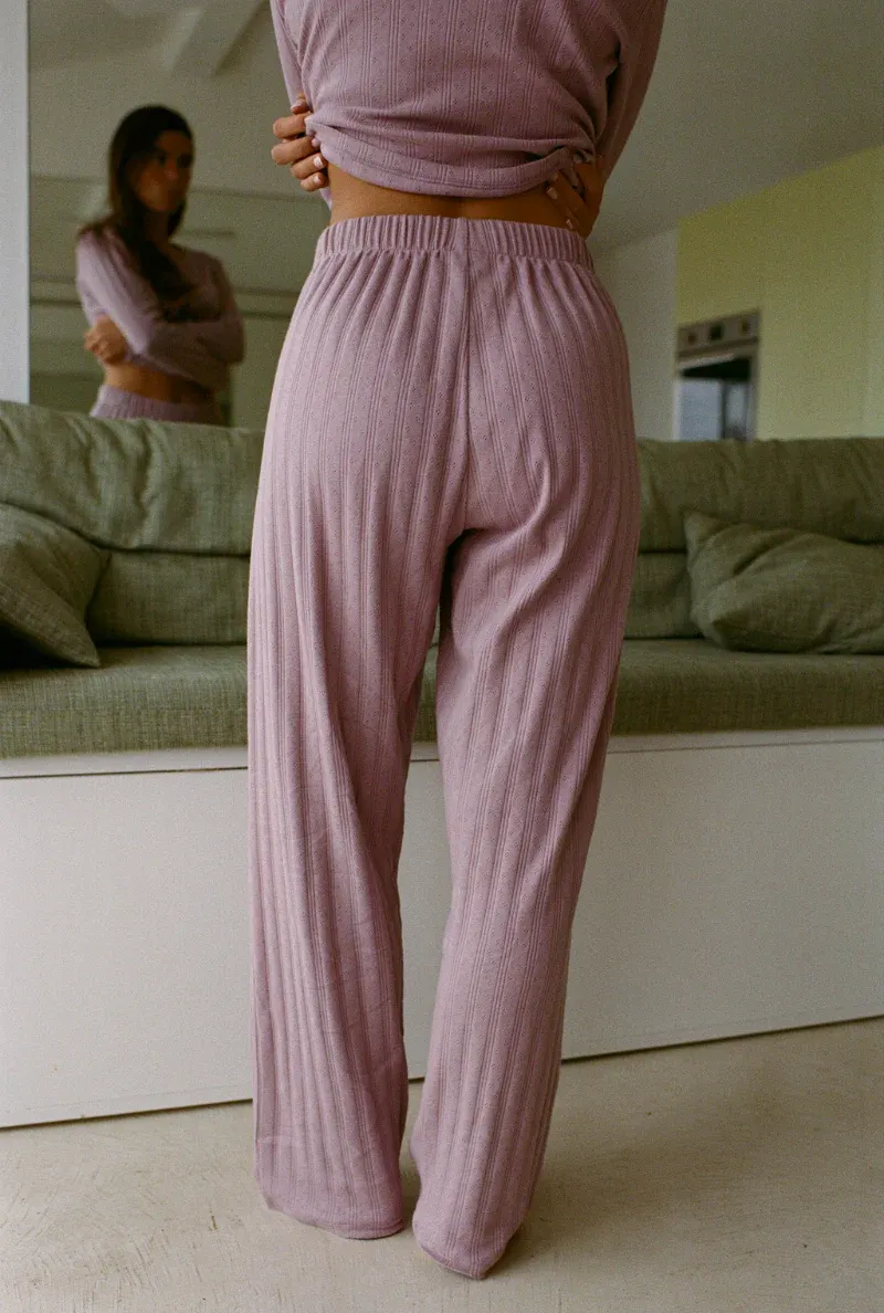 Pantalon de pyjama en coton bio |  mauve "maud", Nénés Paris, photo 3