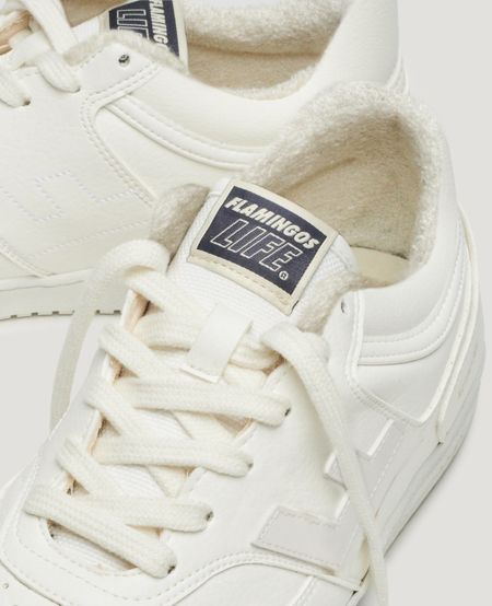 Vegane Sneaker aus recyceltem Material | Weiß "retro 90s all white", Flamingos Life, Foto 3