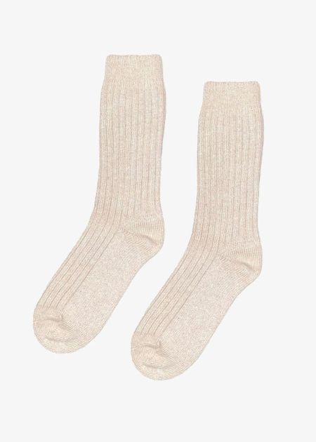 Chaussettes en laine mérinos recyclée | écru "ivory white"