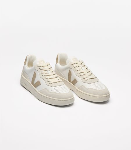 Baskets en cuir | beige et blanc "v-90 - white_taupe" - Veja