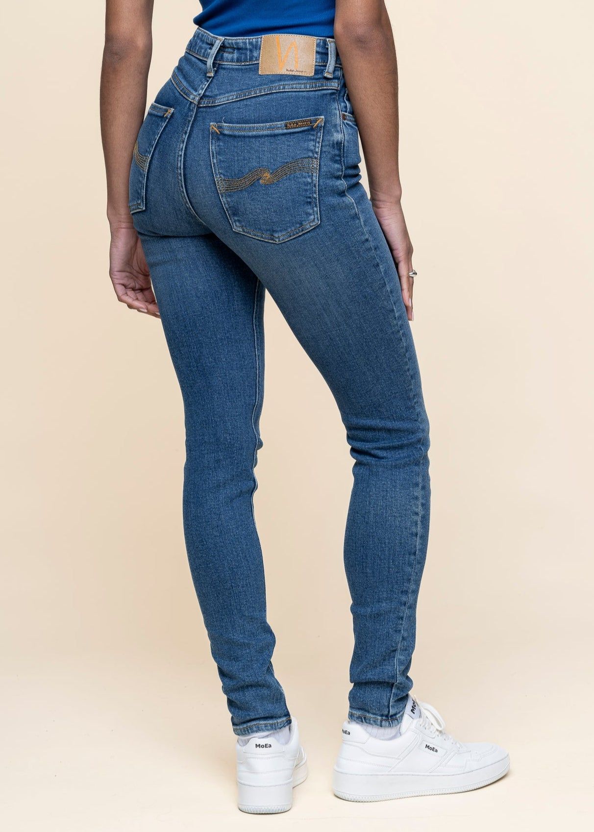 Skinny Jeans mit hoher Taille aus Bio-Baumwolle | Blau "hightop tilde blue reality", Nudie Jeans, Foto 2