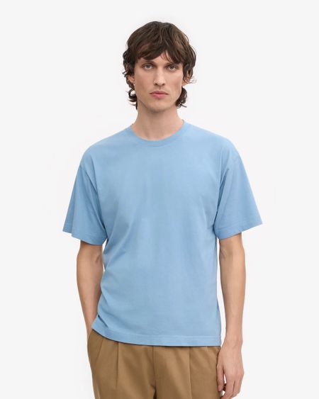 T-shirt oversize en coton bio | bleu "seaside blue" - Colorful Standard