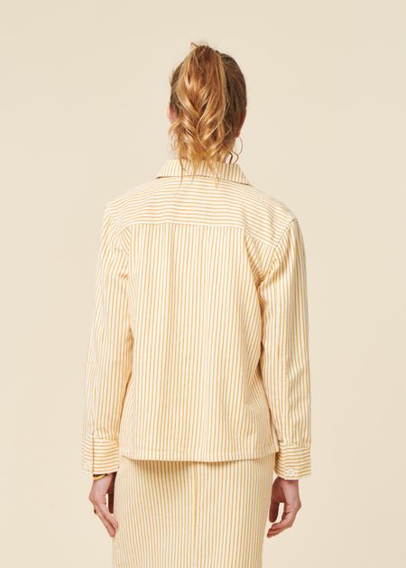 Jacke aus Bio-Baumwolle | Gelb "jacket stiby work stripe yellow - yellow", Dedicated, Foto 3