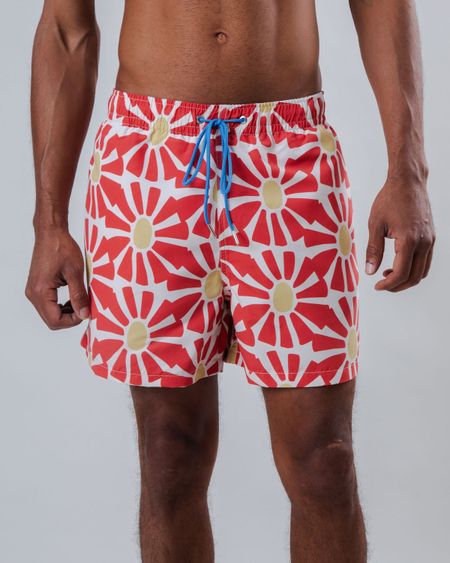 Short de bain en matière recyclée | rouge "marisol swimwear red"