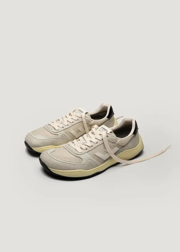 Baskets barefoot en cuir certifié | beige "Zero drop ivory black", Flamingos Life