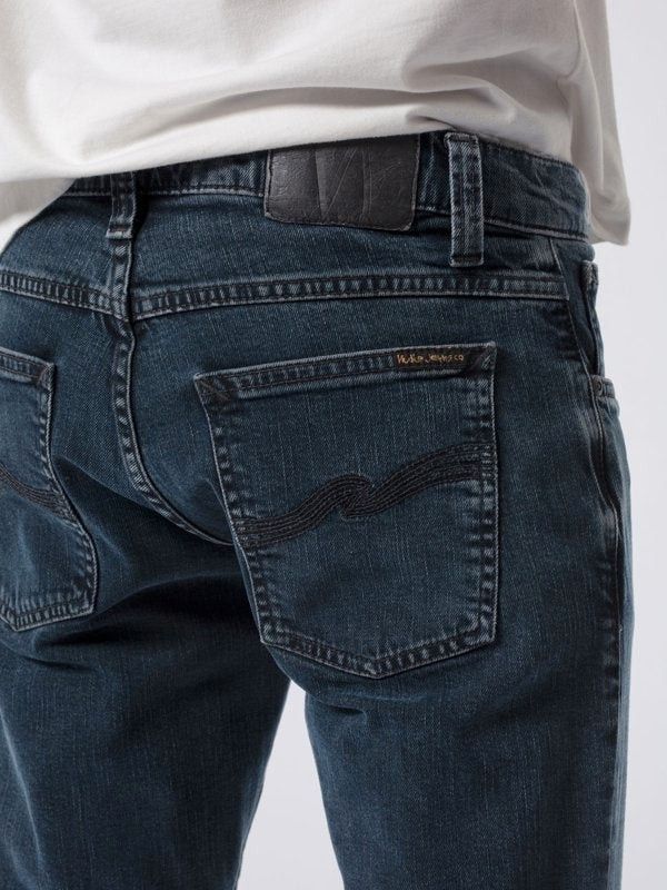 Jean skinny bleu foncé en coton bio - tight terry black ocean, Nudie Jeans, photo 2