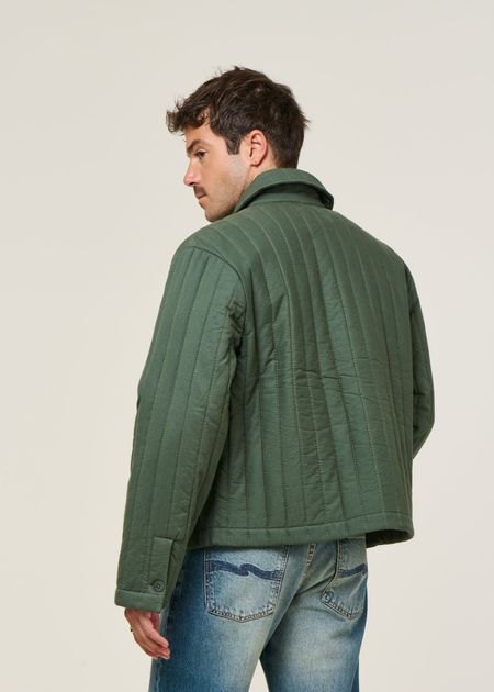 Veste matelassée en coton bio | vert "dark eucaliptus roc jacket - green", Thinking Mu, photo 4