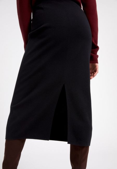 Jupe mi-longue noire en tencel et coton bio - milanaa black, Armedangels, photo 2