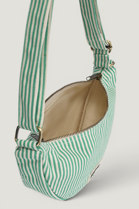 Sac bandoulière en coton bio | rayé vert "andrea rayure vert", Hindbag, photo 3