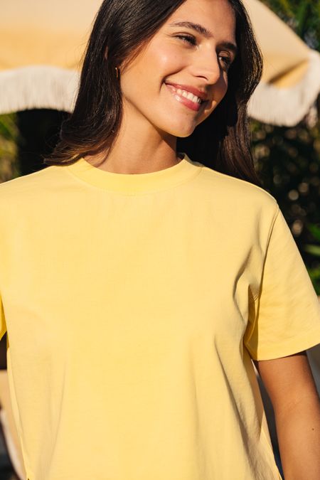 T-shirt boxy en coton bio | jaune - WeDressFair
