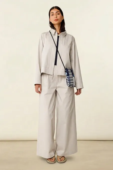 Pantalon large en coton bio | beige "ena", SKFK, photo 4