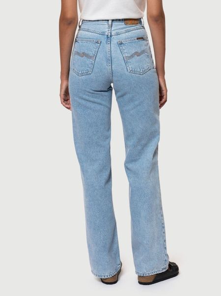 Jean ample bleu clair en coton bio - clean eileen sunny blue, Nudie Jeans, photo 2