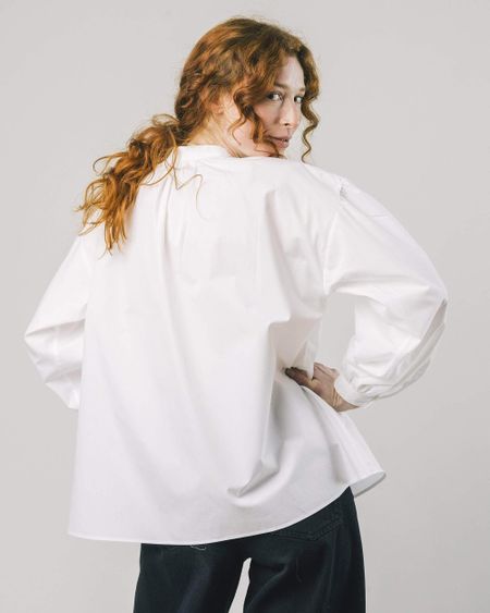 Blouse blanche en coton biologique - ribbon boho offwhite, Brava Fabrics, photo 3