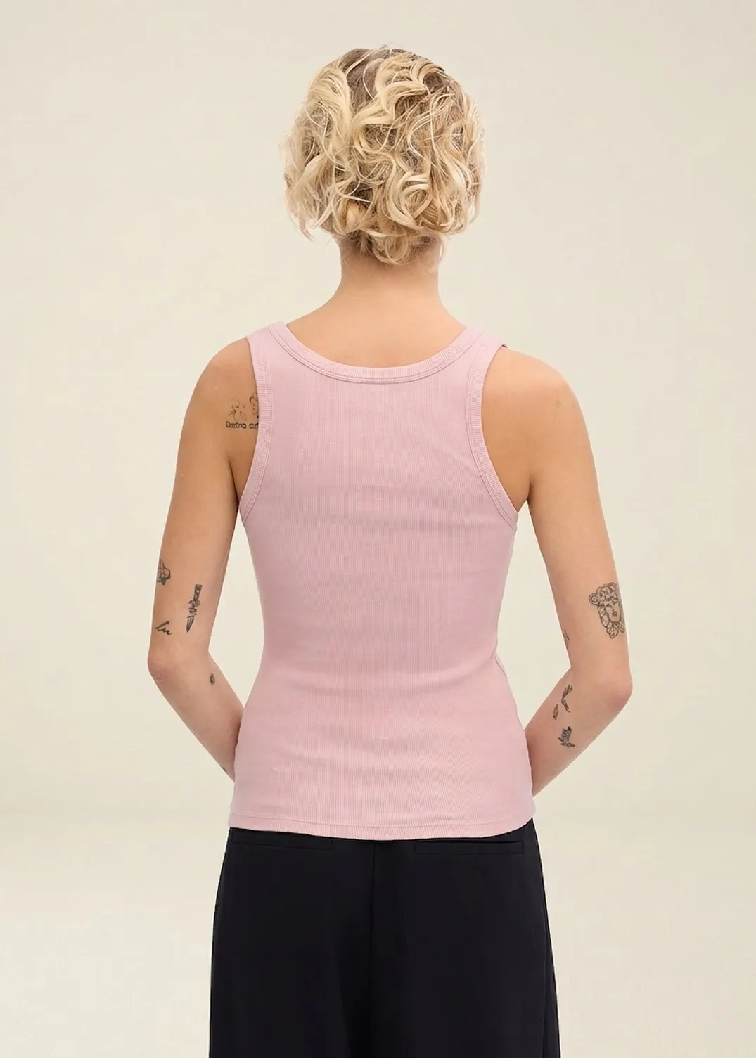 Débardeur en coton bio | rose "rib tank top - faded pink", Colorful Standard, photo 4
