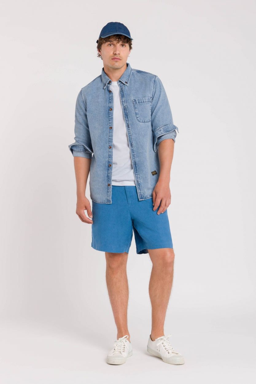 Short en lin | bleu "reagan dark blue", Kings of Indigo, photo 3