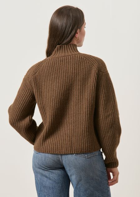 Pullover mit Stehkragen im Patentstrick aus zertifizierter Merinowolle | Schokolade, WeDressFair, Foto 5