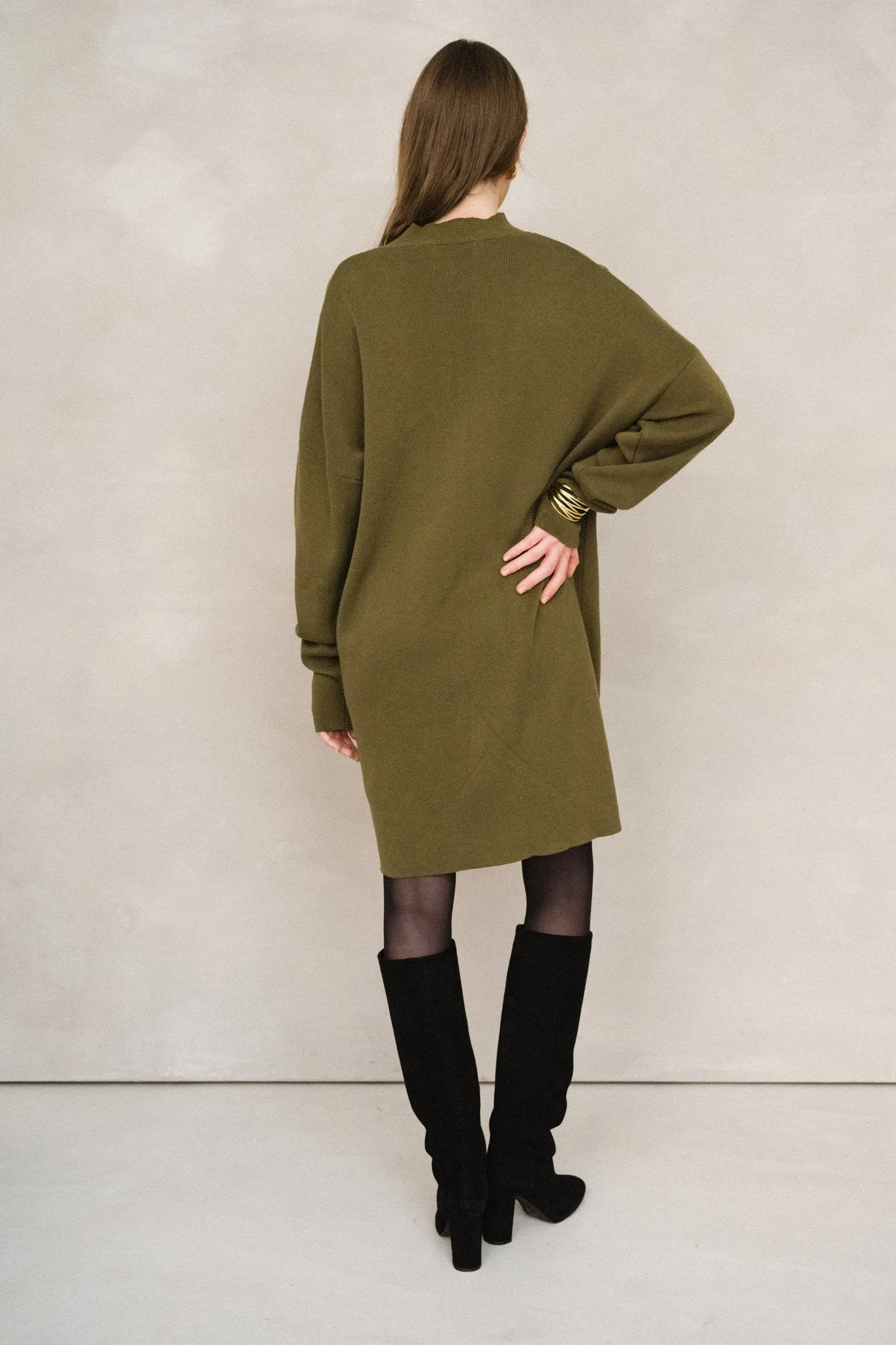 Robe pull en coton bio | olive "nuna - woody olive", Jan'n June, photo 5