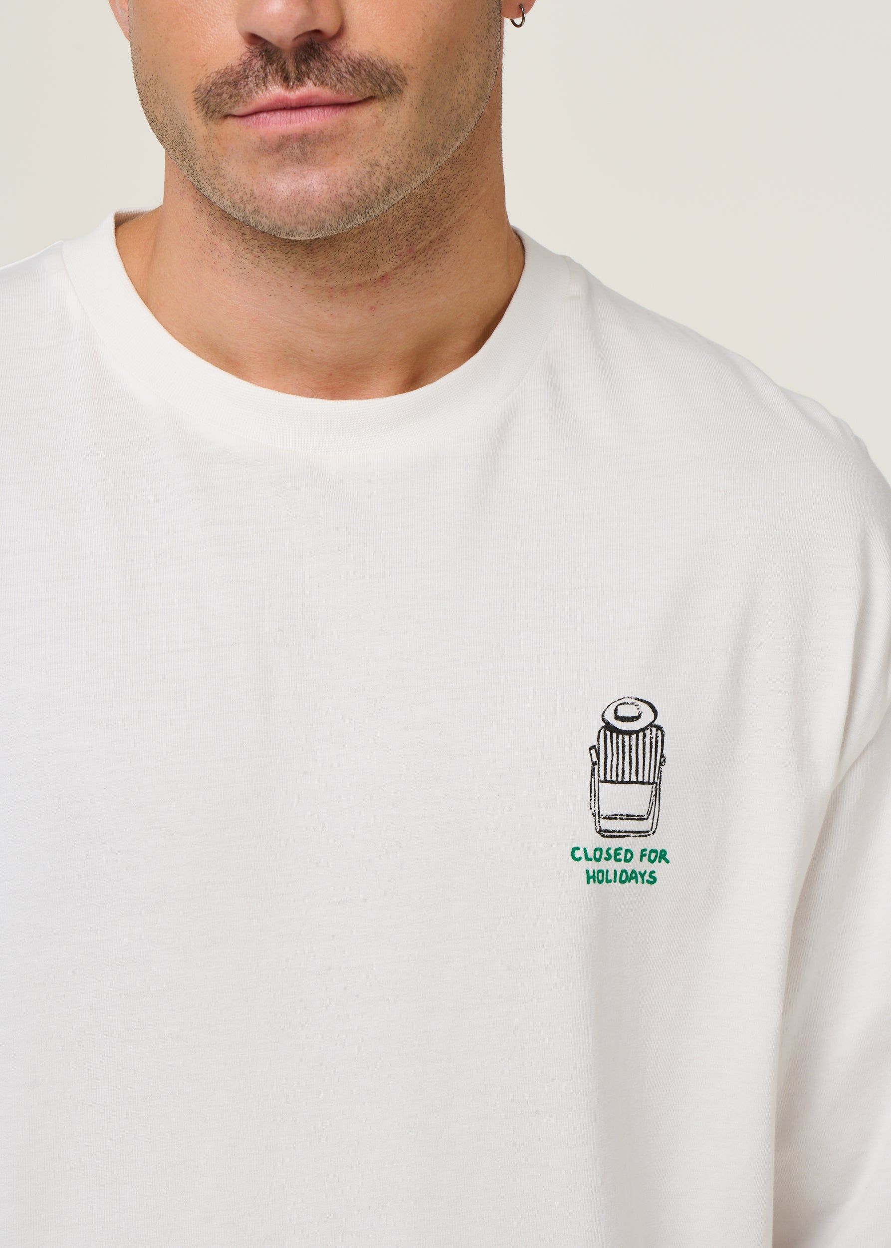 T-shirt en coton bio | blanc "closed - natural", Bask in the Sun, photo 3