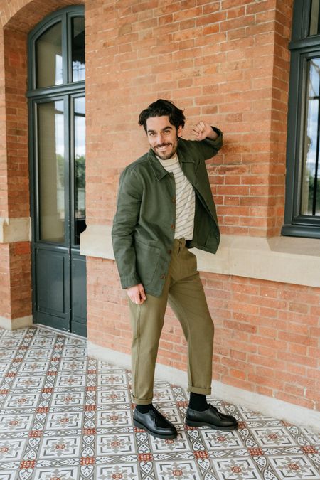 Pantalon droit vert olive en coton bio - green light travel pants olive green, Thinking Mu, photo 5