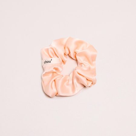Chouchou en en matière upcyclée | satin abricot - Chou²